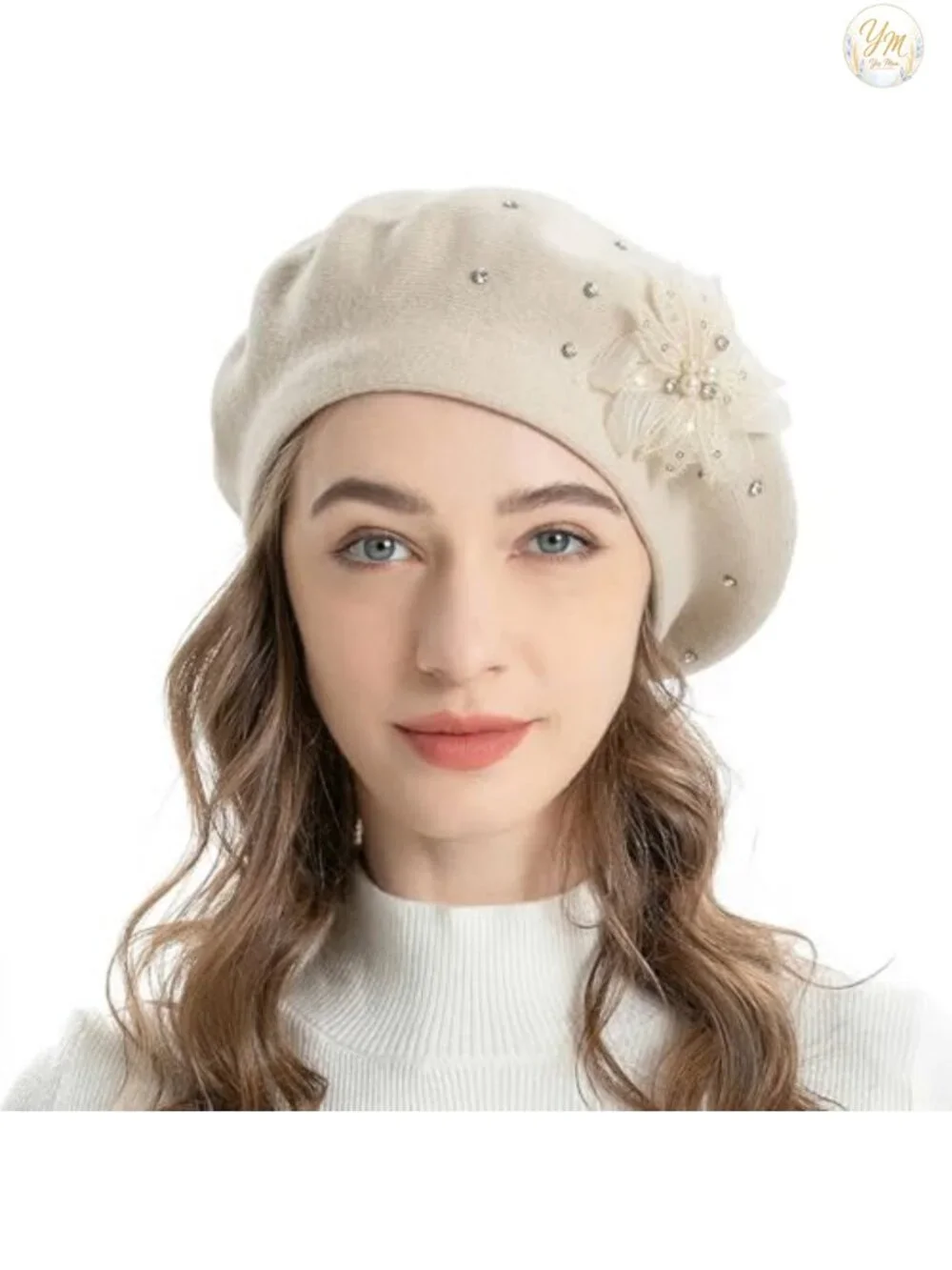 Women's Reversible French Beret Hat Soft Warm Viscose Blend Wool Cap